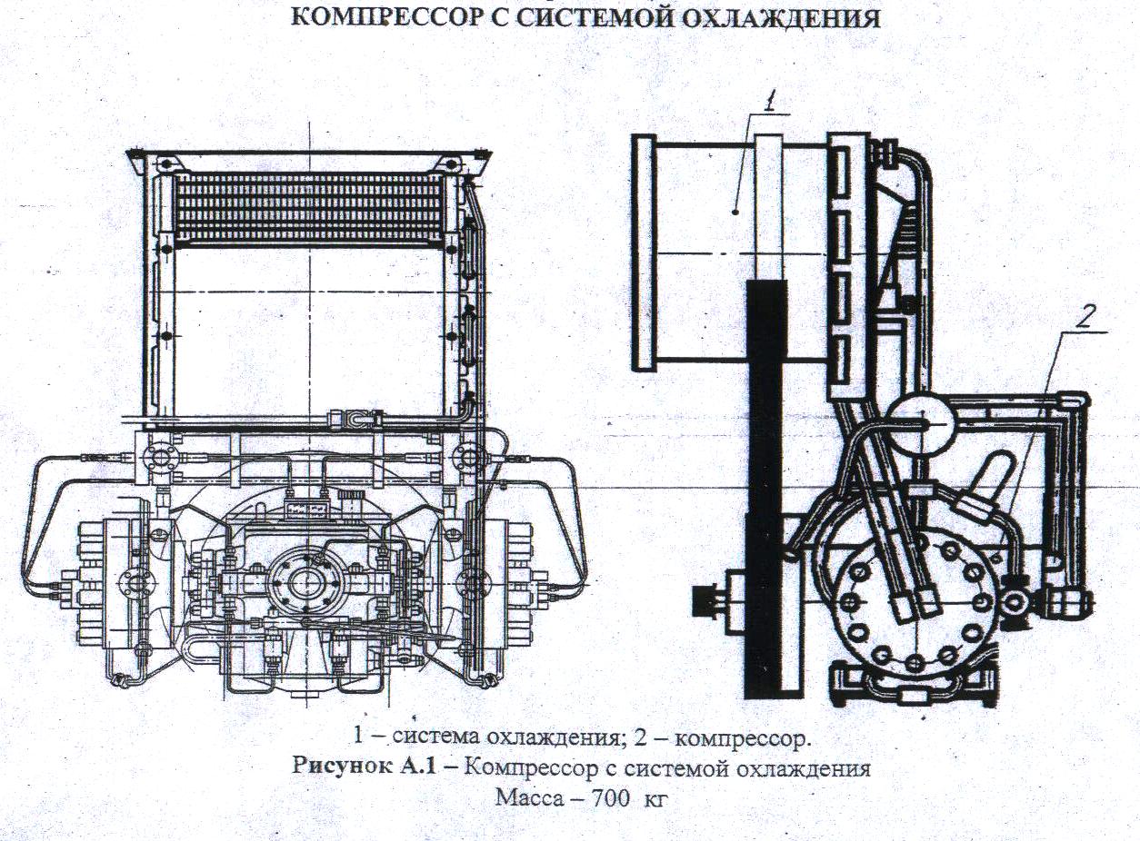 схема компрессора КМД-2/35 с системой охлаждения